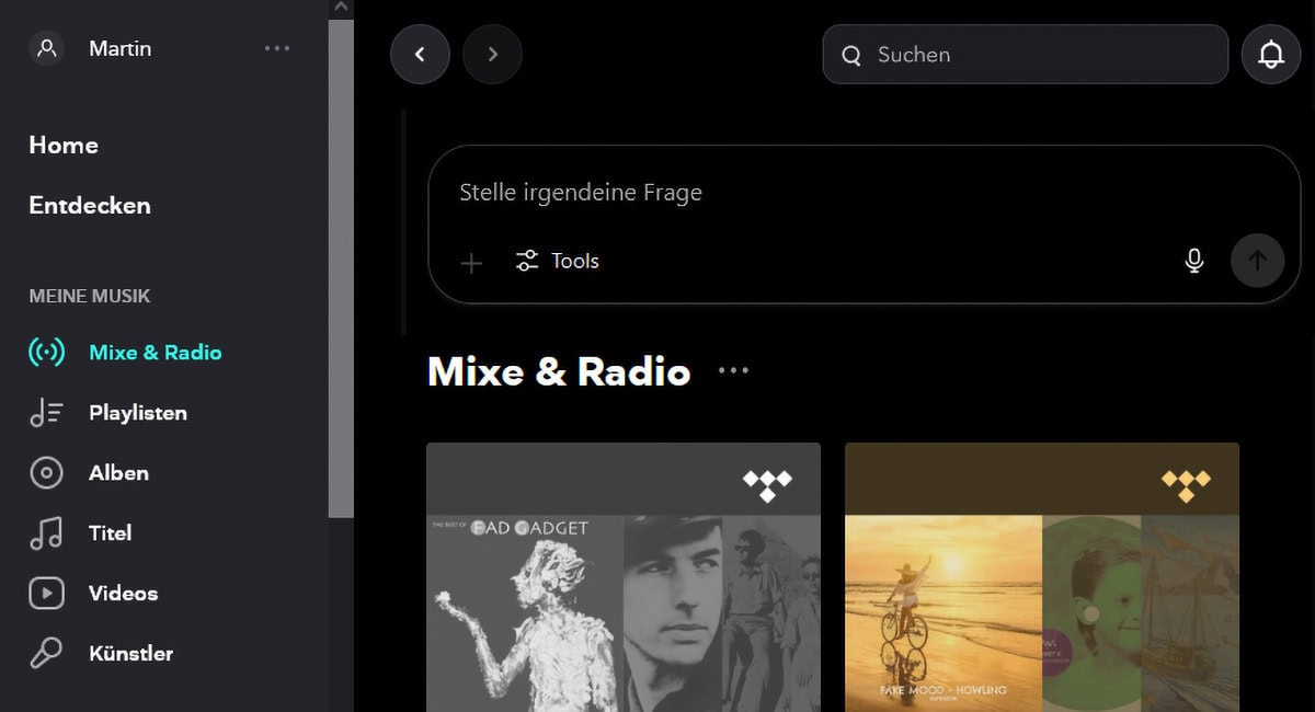 Tidal mit Prompt